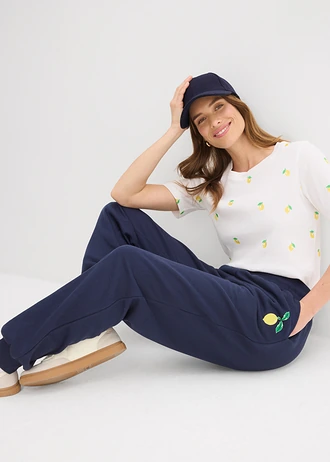 Pantaloni sport din bumbac 100% • bleumarin • magazin bonprix