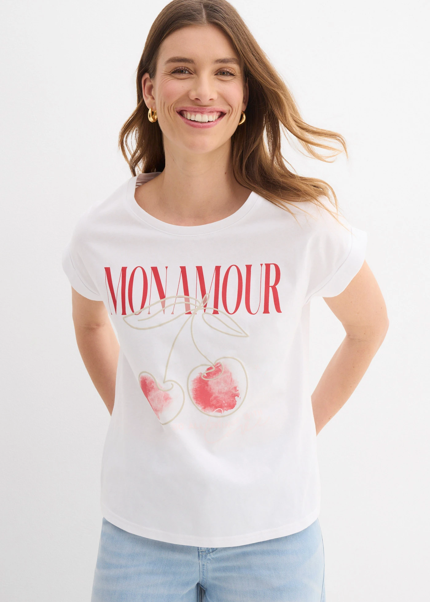T-shirt van puur katoen • wit • bonprix online shop