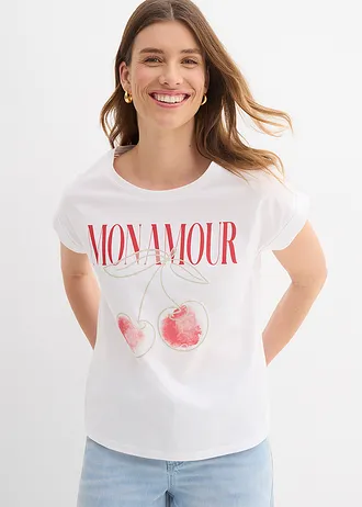 T-shirt van puur katoen • wit • bonprix online shop