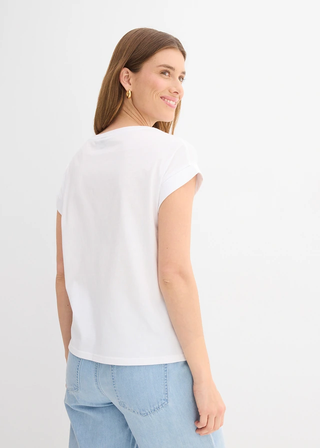 Tricou din bumbac 100% • alb • magazin bonprix