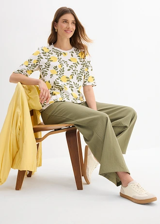 Tricou din bumbac gros, organic 100% • alb • magazin bonprix