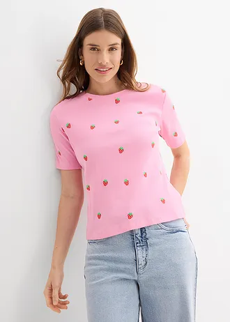 T-shirt 100% coton • rose • Boutique bonprix