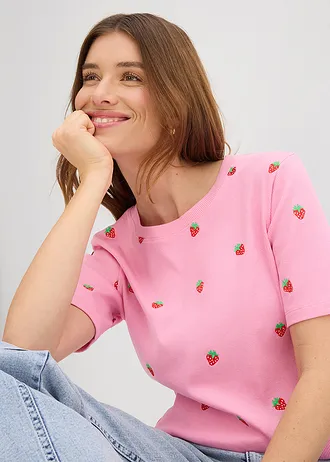 T-shirt 100% coton • rose • Boutique bonprix