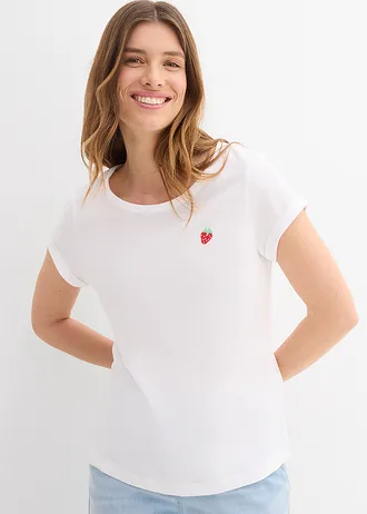 T-shirt van puur katoen • wit • bonprix online shop