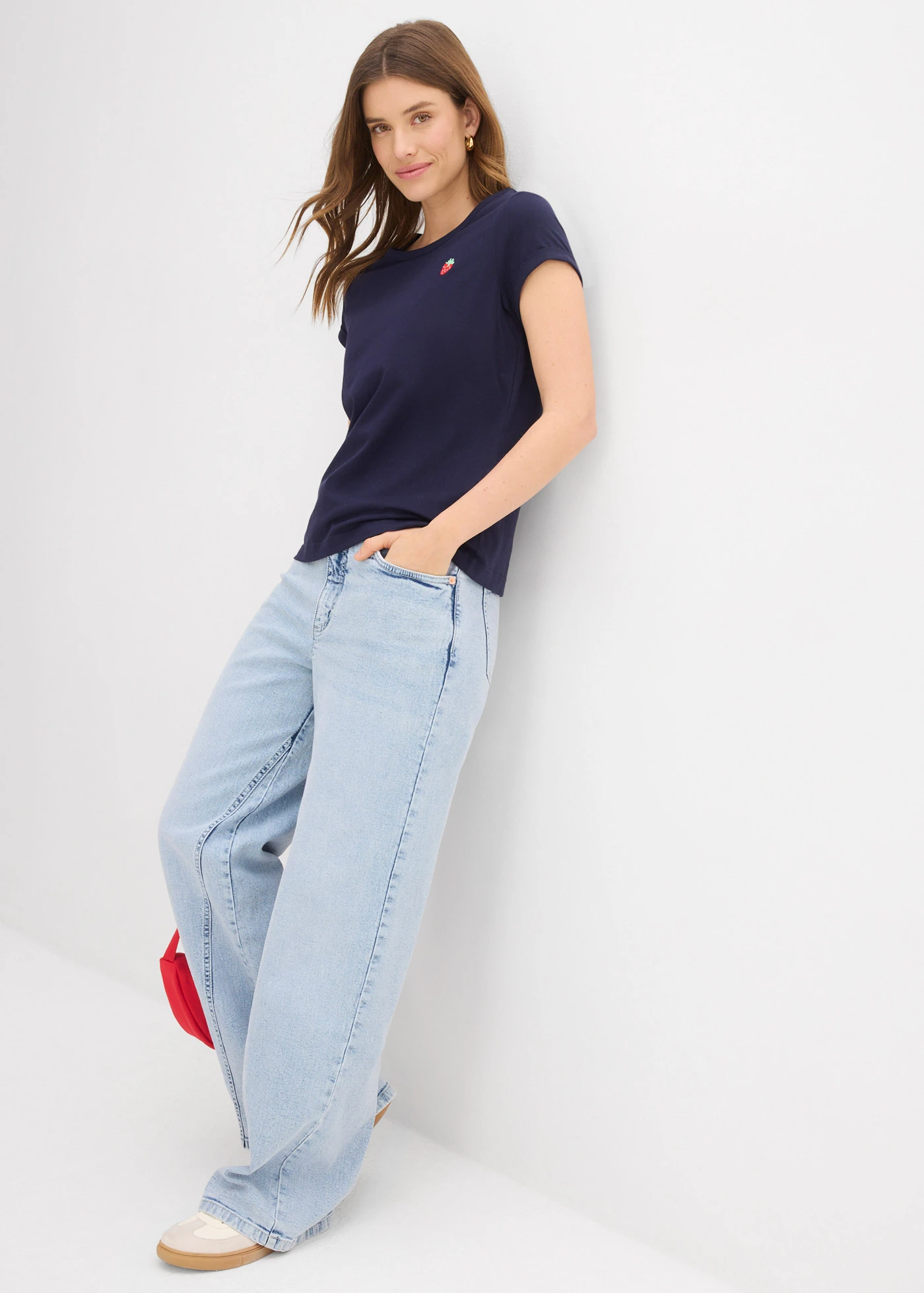 T-shirt van puur katoen • donkerblauw • bonprix online shop