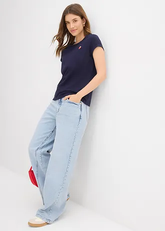 T-shirt 100% coton • bleu foncé • Boutique bonprix