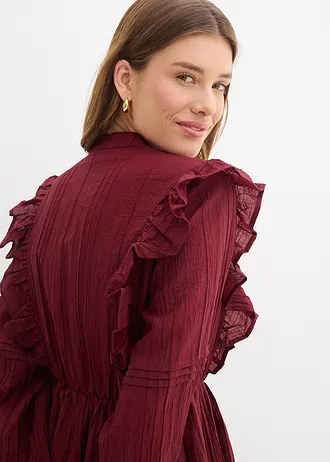 Rochie cu volane • roșu rubiniu • magazin bonprix