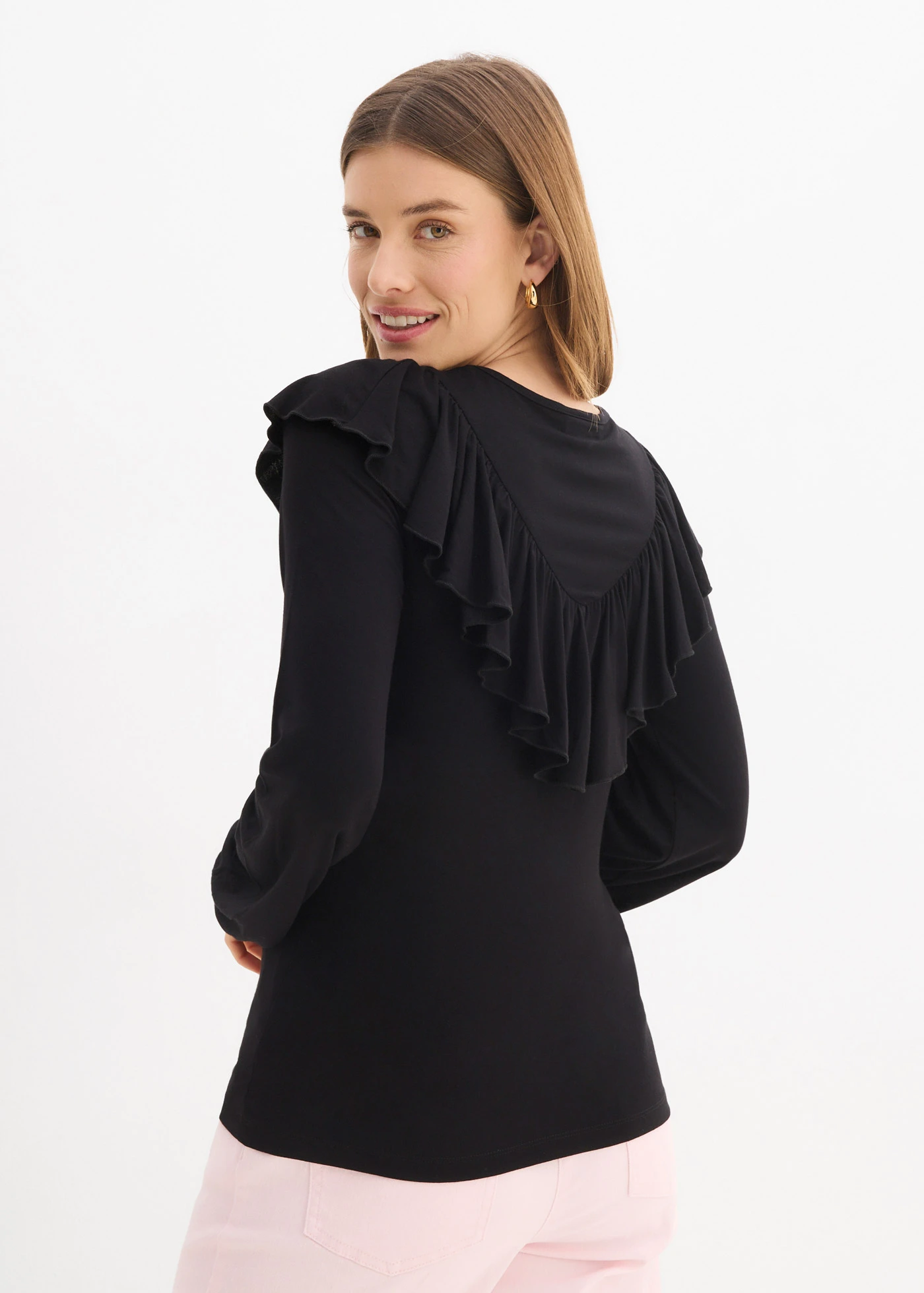 T-shirt en viscose extensible • noir • Boutique bonprix