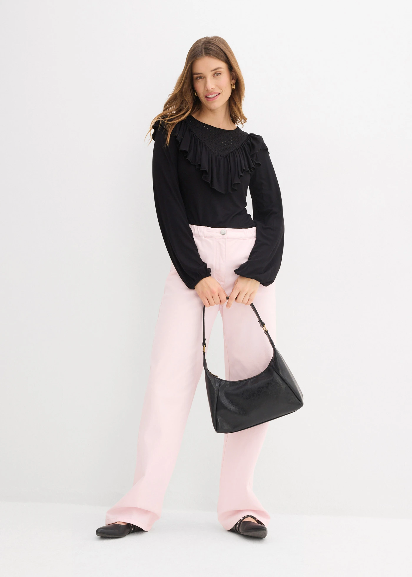 T-shirt en viscose extensible • noir • Boutique bonprix