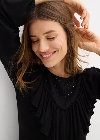 T-shirt en viscose extensible • noir • Boutique bonprix