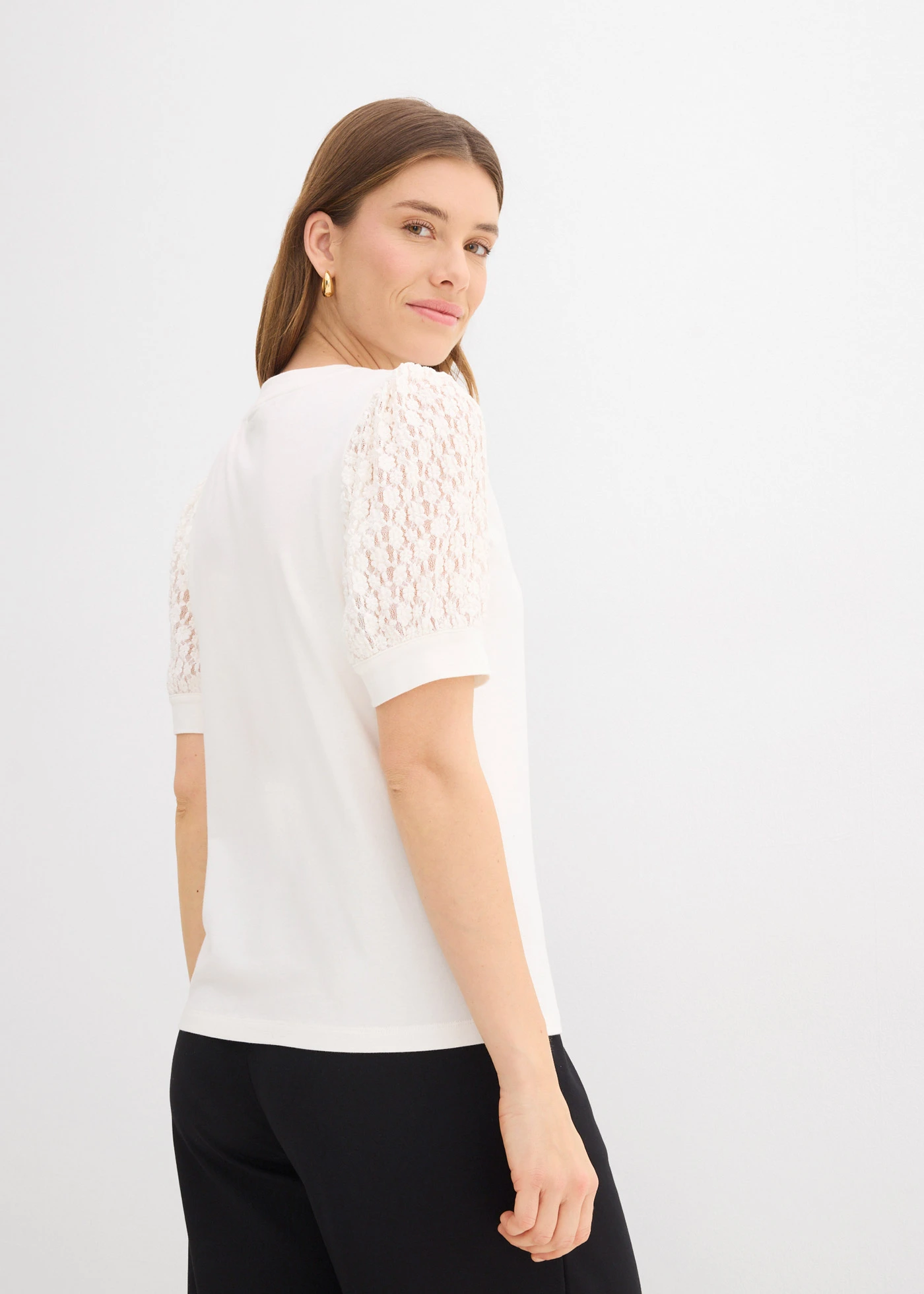 Shirt in een katoenmix • wolwit • bonprix online shop
