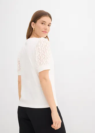 T-shirt en coton extensible • ecru • Boutique bonprix