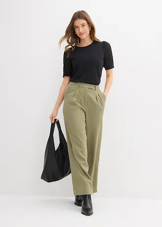 Shirt in een katoenmix, Kleur: zwart