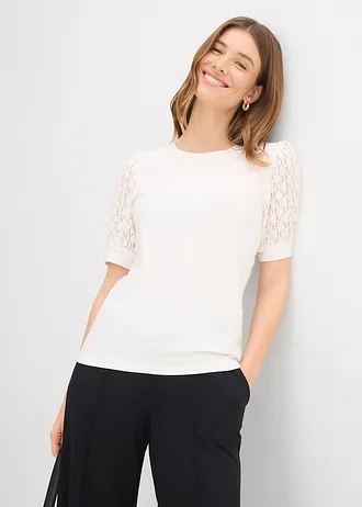Shirt in een katoenmix • wolwit • bonprix online shop