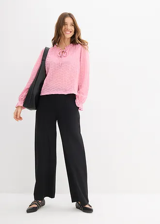 Kanten shirt met ballonmouwen, Kleur: rookorchidee