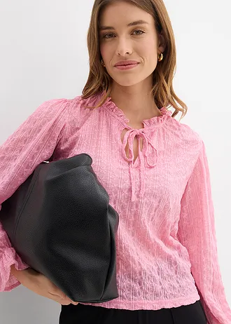 Kanten shirt met ballonmouwen • rookorchidee • bonprix online shop