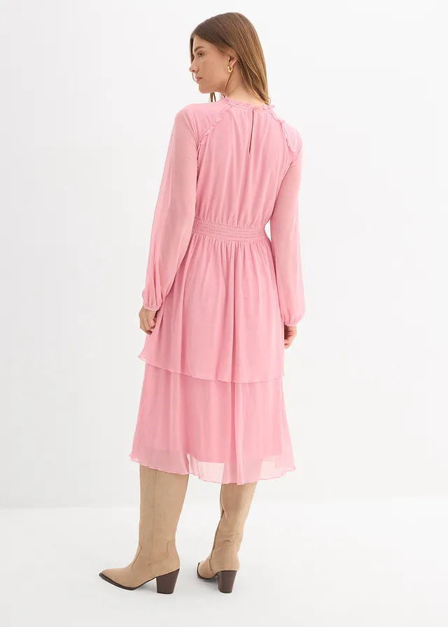 Rochie din jerse din mesh fin, culoare: violet-orhidee fumuriu