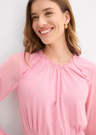 Rochie din jerse din mesh fin • violet-orhidee fumuriu • magazin bonprix