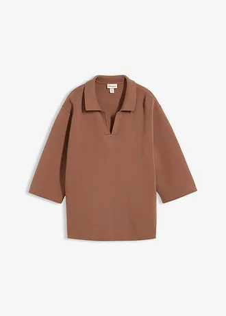 Pletené triko polo • kaštanově hnědá • bonprix obchod