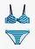 Merevítős bikini állítható vállpántokkal (2-részes szett), szín: mélykék-csíkos