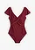 Stahovací jednodílné plavky se zavinovacím vzhledem, lehký tvarující efekt, barva: bordó