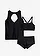Tankini (3-dlg. set) met bandeautop, Kleur: zwart