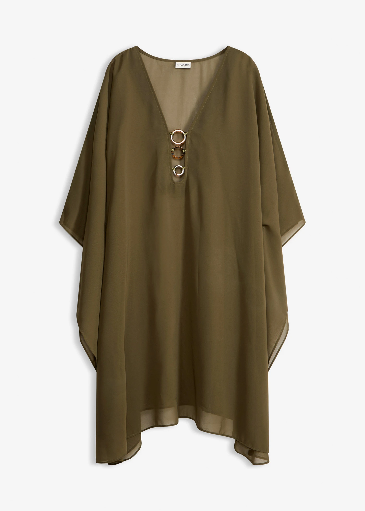 Rochie-tunică de plajă din șifon subțire • oliv închis • magazin bonprix