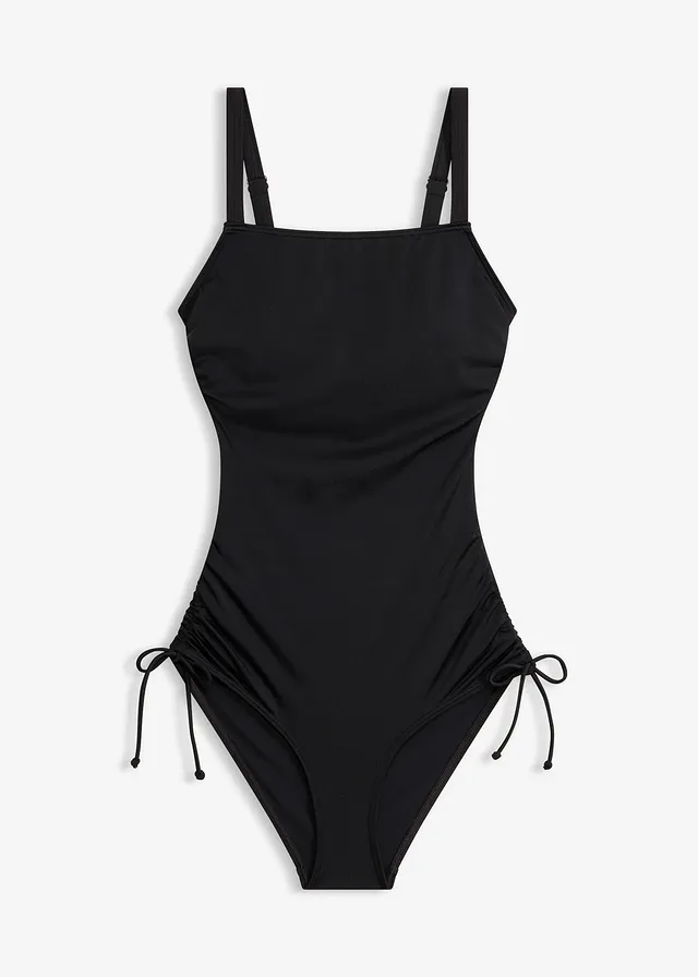Maillot 1 pièce bandeau échancré, Couleur: noir