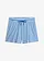 Strandshort van soepele viscose, Kleur: staalblauw/wit