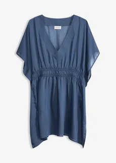 Plážová tunika, s výstrihom do V, transparentná