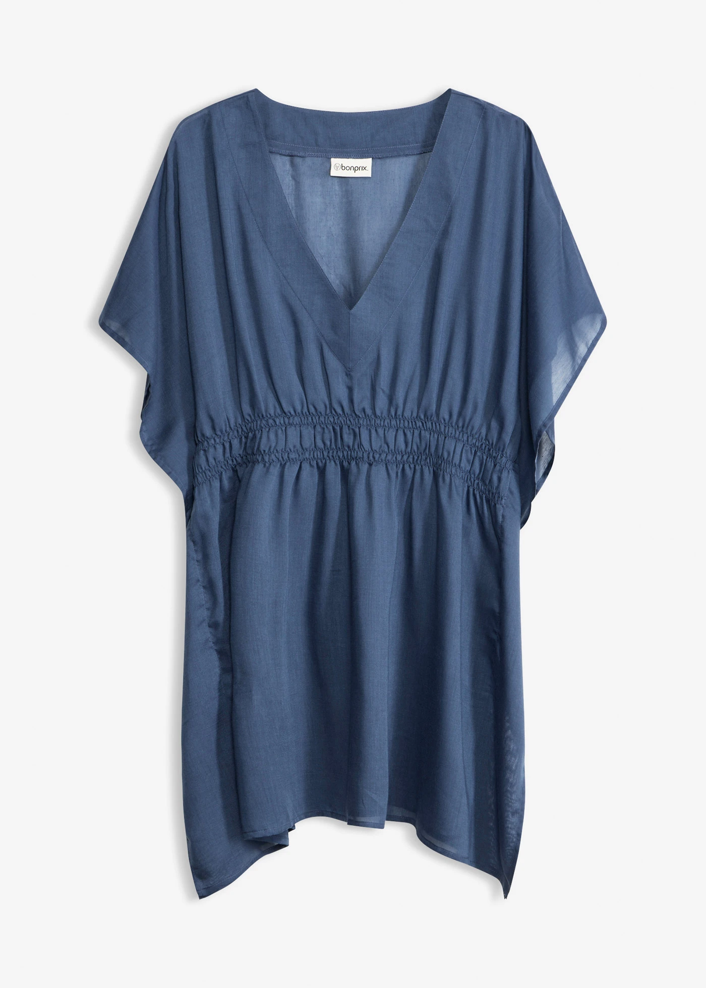 Transparante strandtuniek met V-hals • diepblauw • bonprix online shop