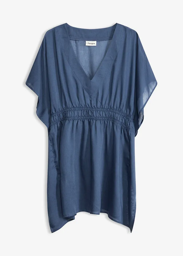 Tunique de plage transparente à col V • bleu profond • Boutique bonprix