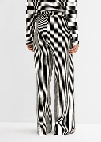 Jersey broek, Kleur: zwart-wolwit gestreept