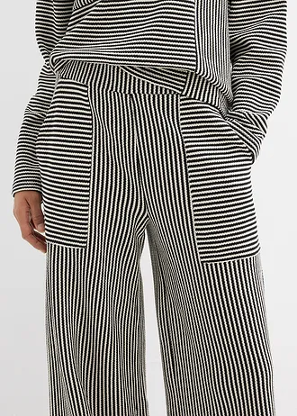 Džersejové nohavice • čierna/biela vlna pásikovaná • obchod bonprix
