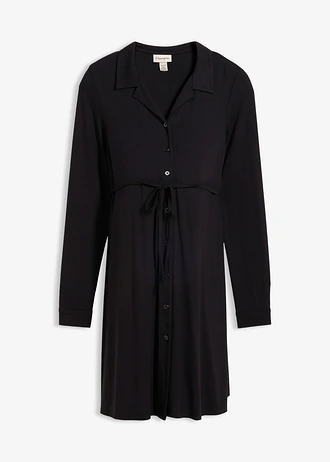 Materské šaty, 2v1, na dojčenie, z viskózového džerseju • čierna • obchod bonprix