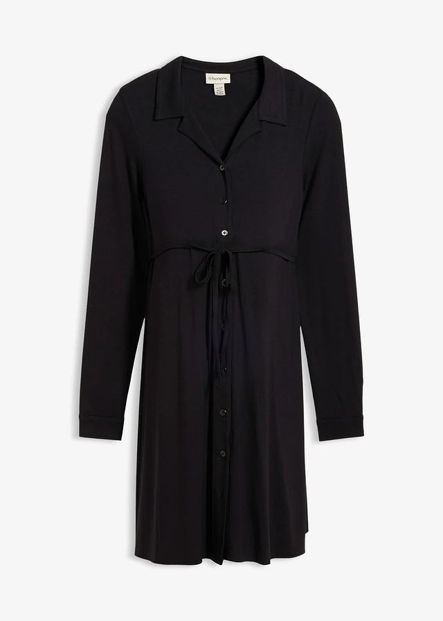 Robe de grossesse et d’allaitement en jersey viscose, Couleur: noir