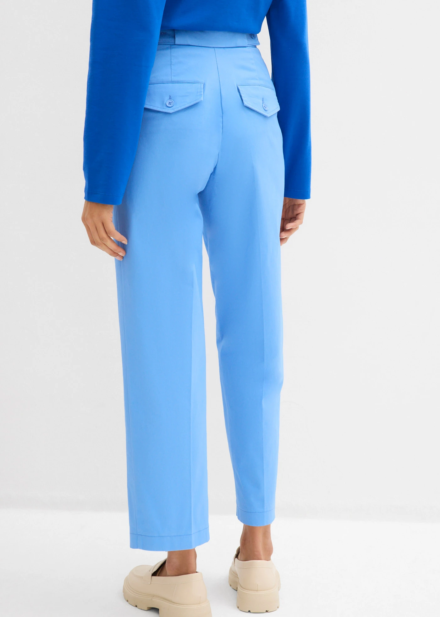 Pantalon chino en twill de coton • bleu moyen • Boutique bonprix