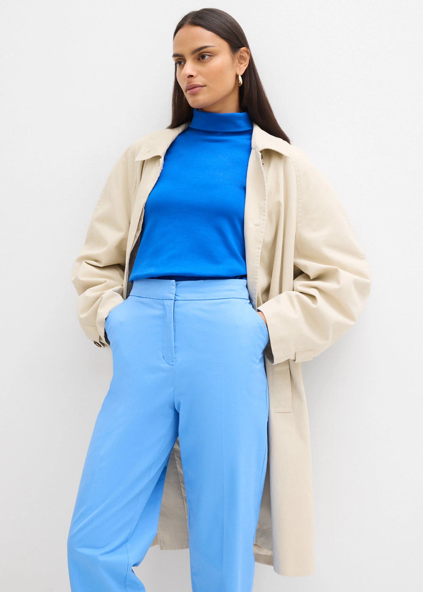 Pantalon chino en twill de coton • bleu moyen • Boutique bonprix