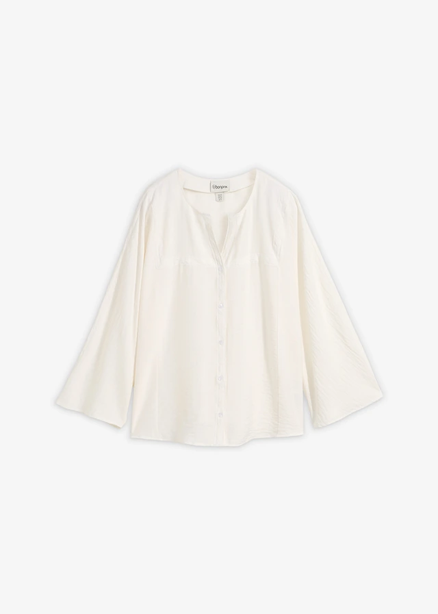 Katoenen blouse met wijde mouwen