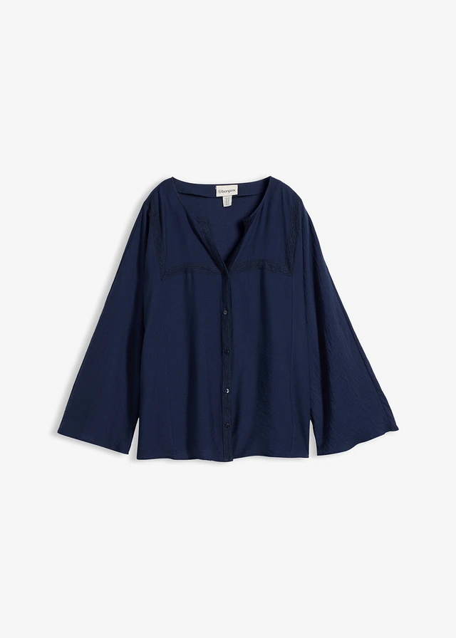 Katoenen blouse met wijde mouwen