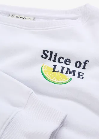 Sweater van puur katoen • wit • bonprix online shop