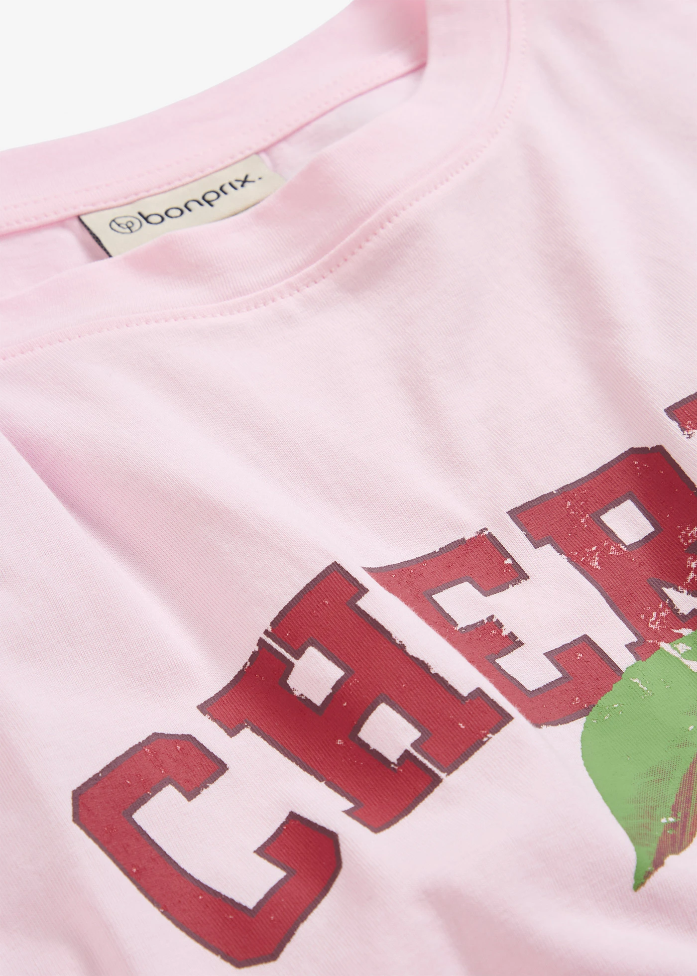 T-shirt z nadrukiem z czystej bawełny organicznej • jasnoróżowy kryształowy • sklep bonprix