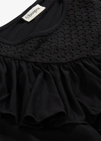 Shirt van viscosemix • zwart • bonprix online shop