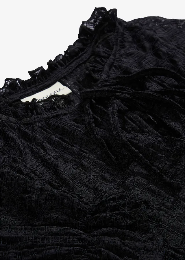 T-shirt à dentelle et manches ballon • noir • product-page.page-title-suffix