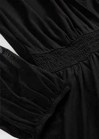 Jersey jurk van fijn mesh • zwart • bonprix online shop