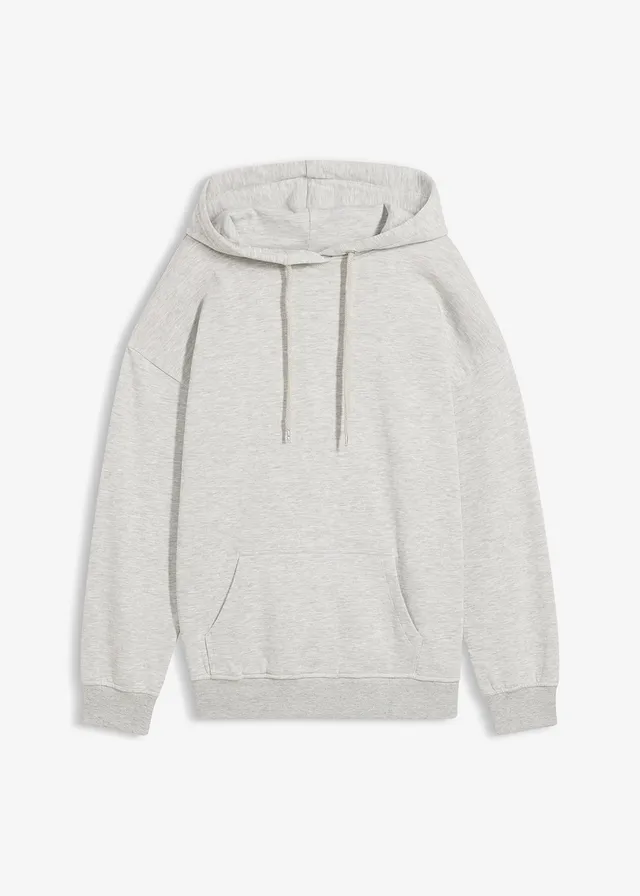 Oversized hoodie, Kleur: lichtgrijs gemêleerd