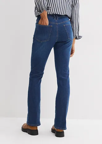 Jean bootcut taille haute • bleu foncé denim used • Boutique bonprix