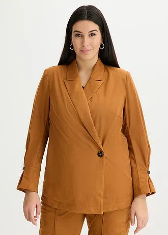 Blazer van imitatiesuède, Kleur: cognacgoud