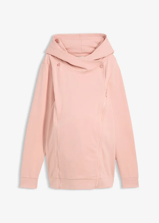 Sweat zippé de grossesse 3en1 avec empiècement de portage • vieux rose • Boutique bonprix