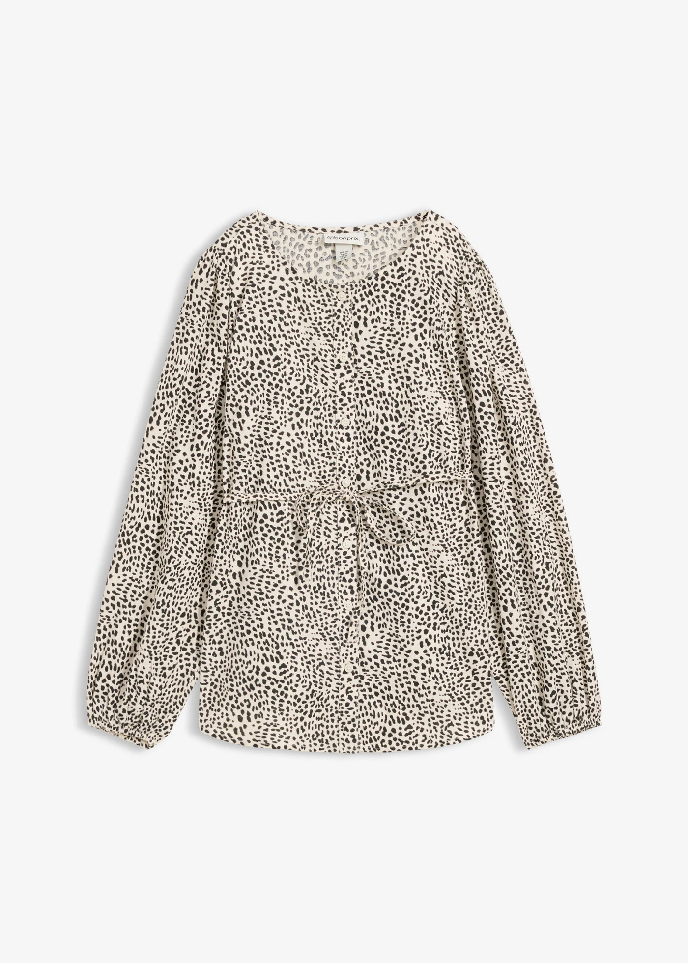Katoenen blouse voor tijdens en na de zwangerschap • wolwit-zwart luipaardprint • bonprix online shop